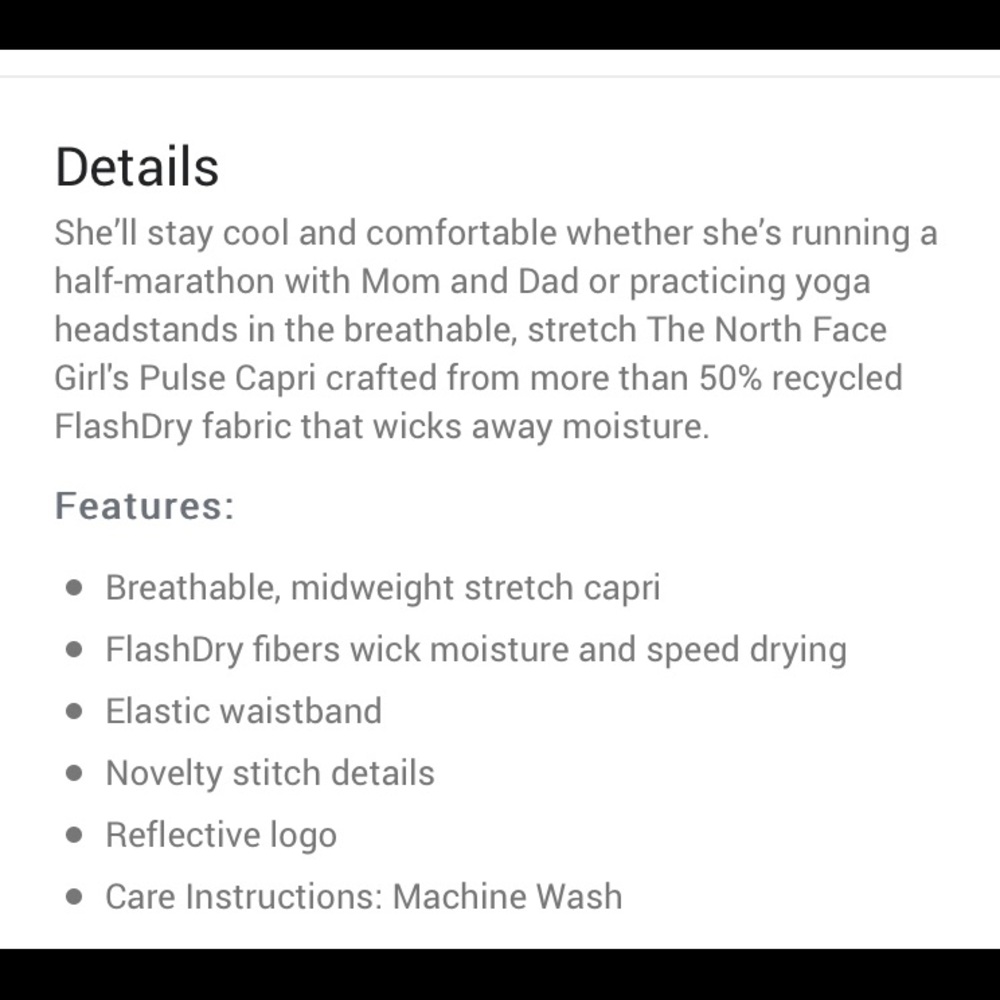 North Face Pulse Capri Leggings, XS - Picture 5 of 8